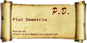 Plel Demetria névjegykártya
